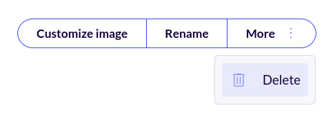 Screenshot showing the Delete button within a Chainguard Container's details page.
